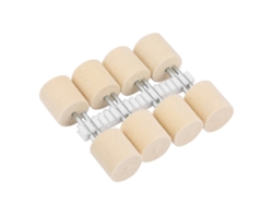 8 Cabezales Cilíndricos De Pulido De Lana Con Pasador De 3 Mm Para Herramienta Rotativa (18 Mm)