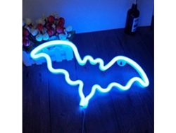 Murciélago De Neón Led Para Decoración De Pared De Halloween, Funciona Con Pilas Usb, Regalo Ideal Para Fiestas Y Bares.