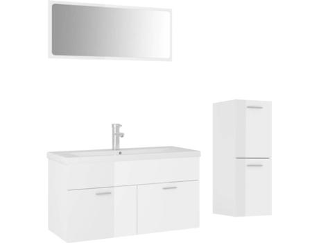 Conjunto de muebles de baño VIDAXL Blanco Madera contrachapada (90x38.5x46 cm)