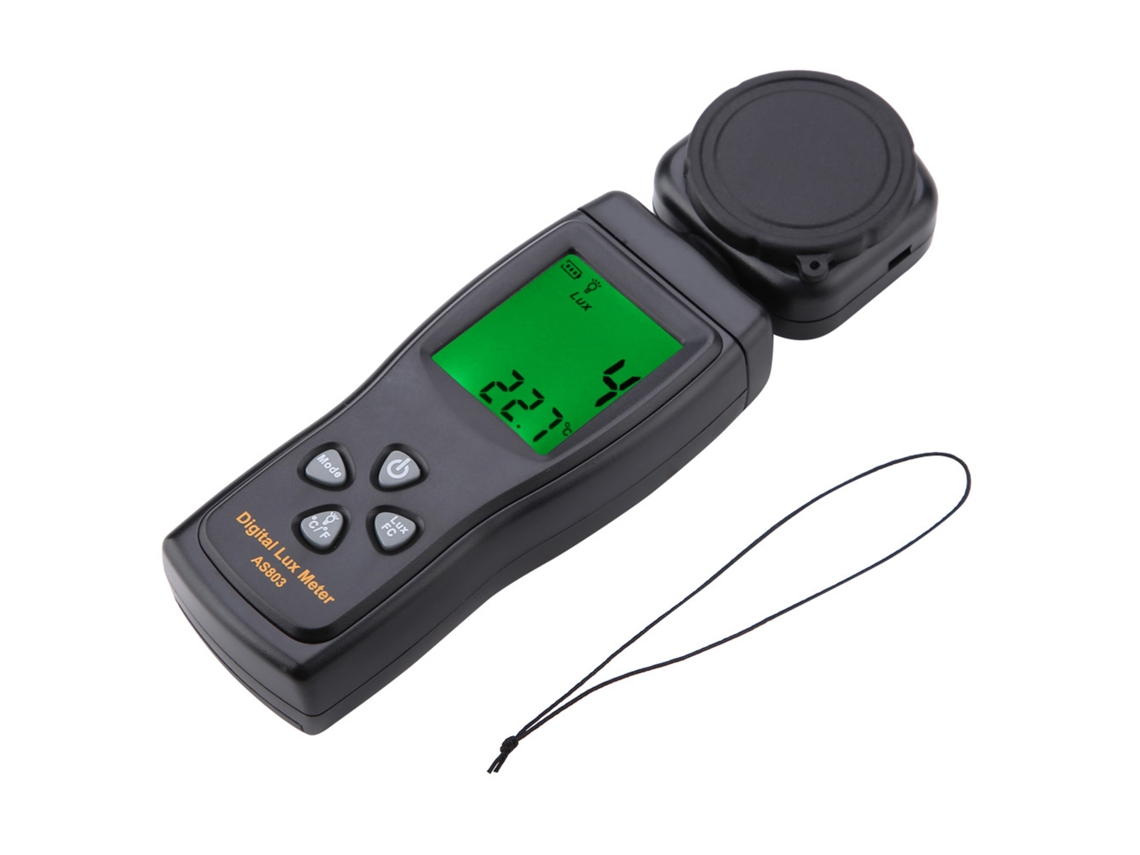 Iluminómetro Digital Mini Lcd Smart Sensor As803, Sonda De 200000 Lux, 180°, -10~60℃