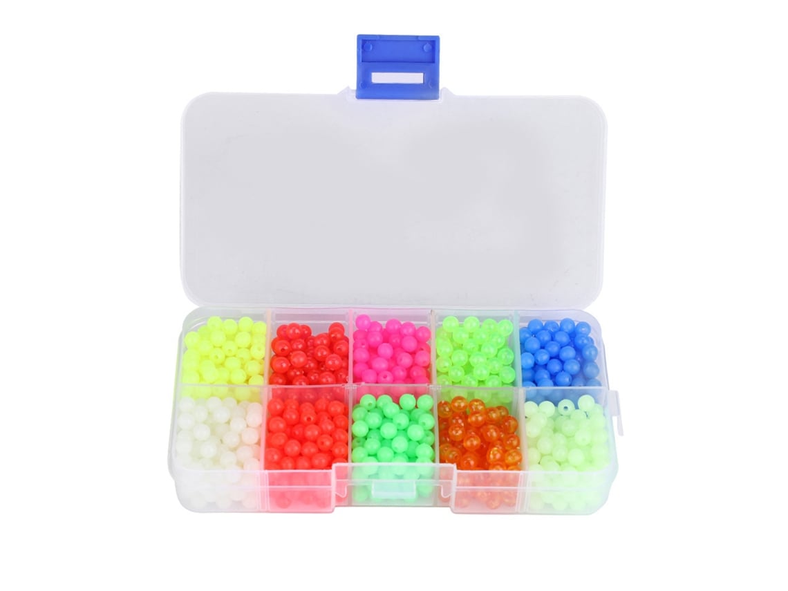 1000pcs Caja Perlas Redondas De Plástico Para Pesca Luminosas Accesorios De Pesca Glow Beads Anzuelos Herramientas