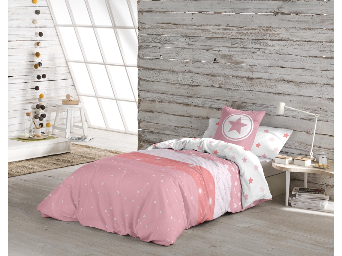 Funda Nórdica Reversible Estampada Cama 90 Algodón Extra Suave Fabricado En España Indigo A Pink COOL KIDS