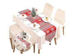 2026altiro-camino De Mesa Navideño De Tartán Rojo En Algodón Lavable Con Borla Para Decoración Del Hogar