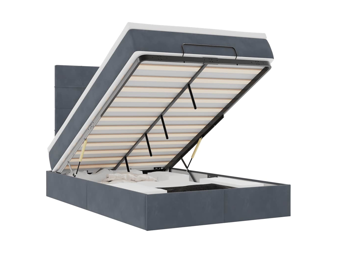 Maison Exclusive - Estructura Cama Otomana Colchones Terciopelo Gris Oscuro