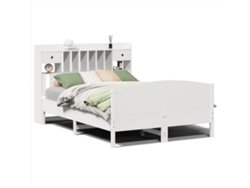 Maison Exclusive - Cama Con Estantería Sin Colchón Madera Maciza Blanca 150x200 Cm