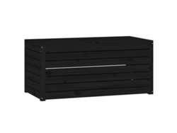 Maison Exclusive - Baúl De Jardín Madera Maciza De Pino Negro 101x50,5x46,5 Cm