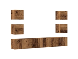 Maison Exclusive - Muebles De Tv De Pared 6 Uds Madera Vieja Madera De Ingeniería