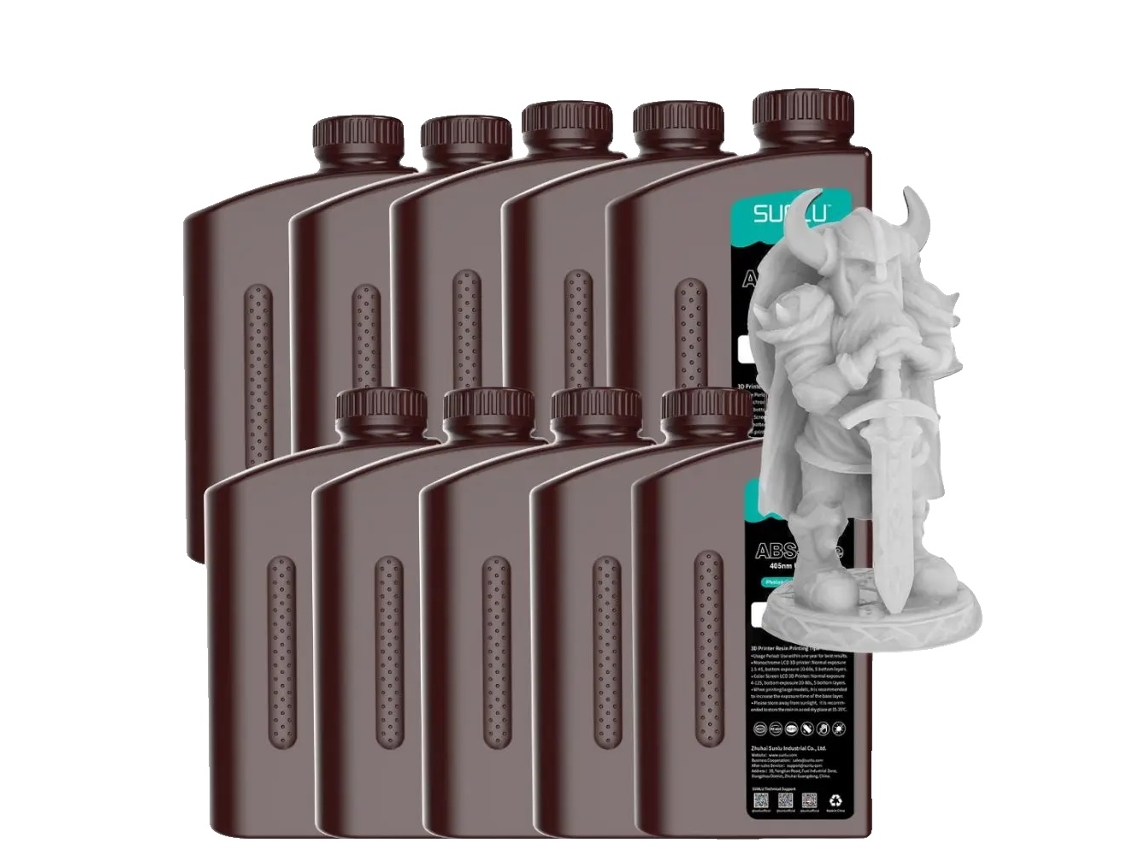 Resina ABS tipo UV Sunlu, de bajo olor, capacidad de 10 kg, gris claro, 1000 g, OEM