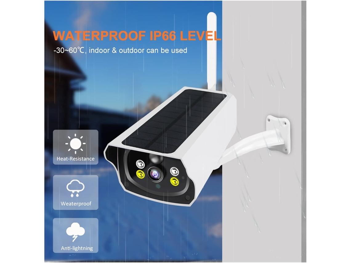 Cámara Ip 4g 1080p De Energía Solar Vision Nocturne Claire Panneau Batería Recargable Étanche