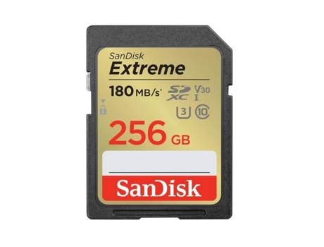 Tarjeta Memoria Extreme 256Gb Sdxc 180Mb/S 90Mb/S Uhs-I Clase 10 U3 V30 Sdxc SANDISK