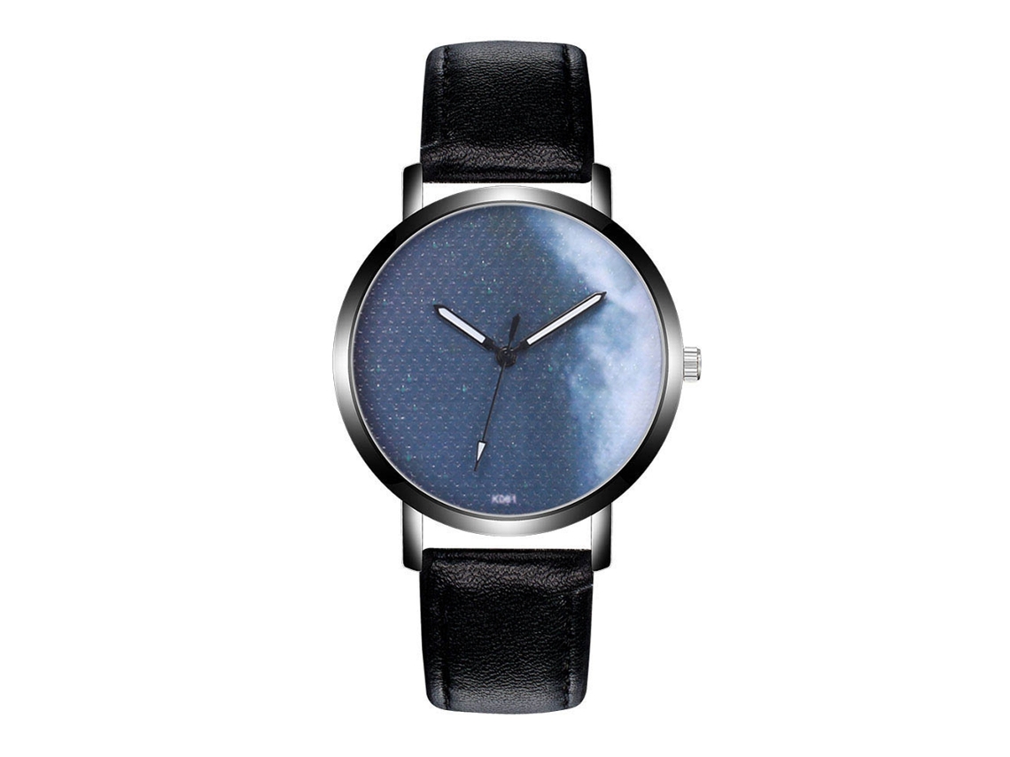 Reloj De Moda Casual Unisex Zhoulianfa De Cuarzo Con Correa De Cuero Negro