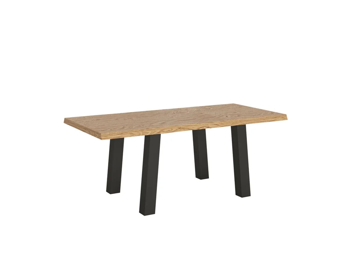 Mesa extensible 90x180/230 cm Svalen Roble Pelado Patas Antracita Itamoby