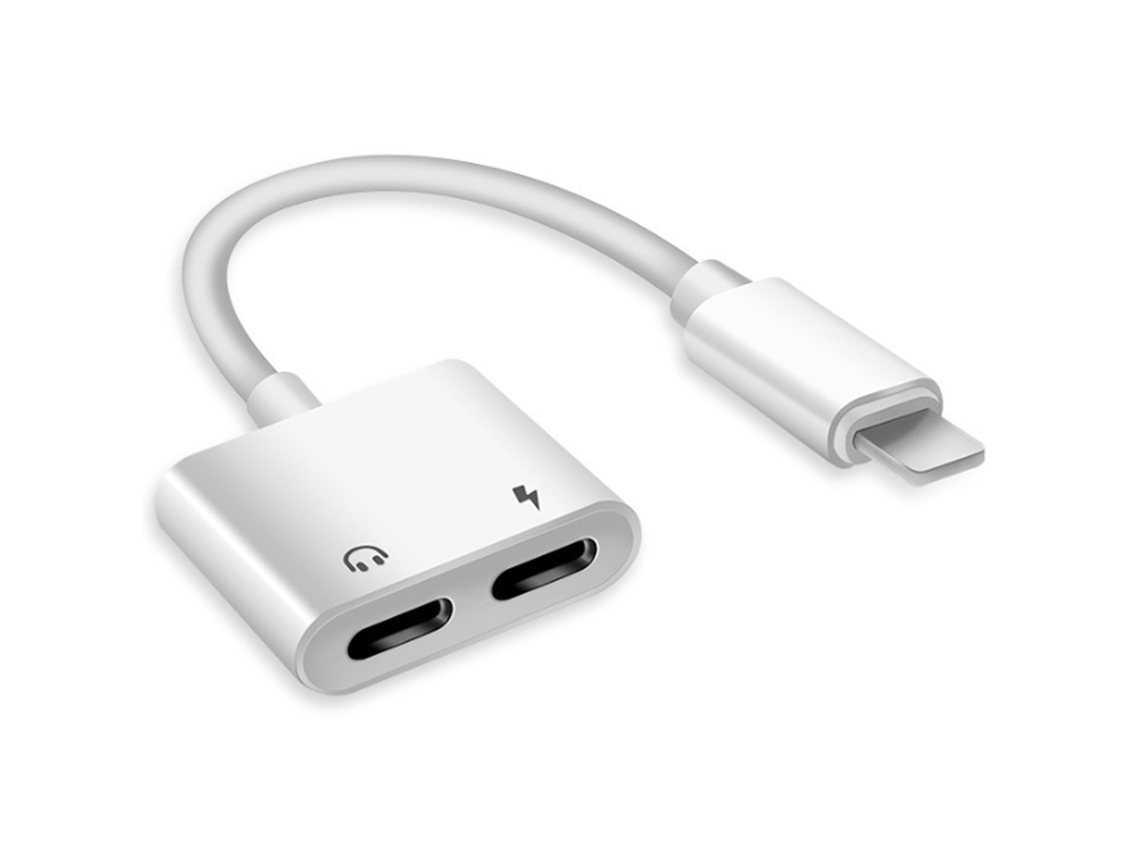Adaptador De Teléfono Apple Cable 2 En 1 (puerto Plano + Puerto Plano, Admite Llamadas)