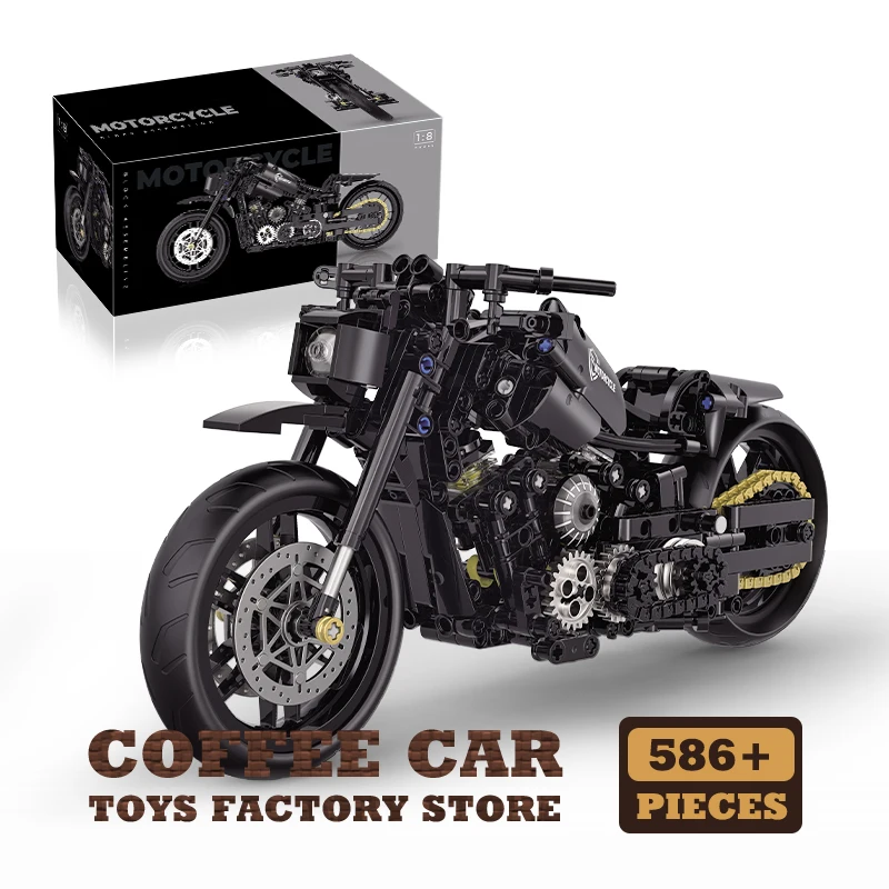 Set de bloques de construcción de motocicleta - Escala 1:8 - Juguete infantil, regalo ideal para niños