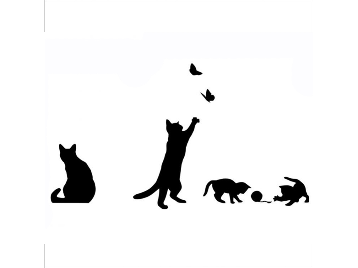 Pegatinas de espejo con forma de gato (decoración de pared, bricolaje)