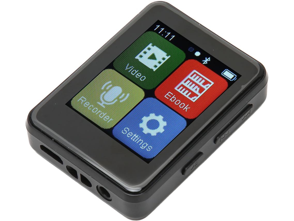 Reproductor MP3 Bluetooth YIZHOOD D2 1.8Inch Tarjeta TF 32GB (Negro)