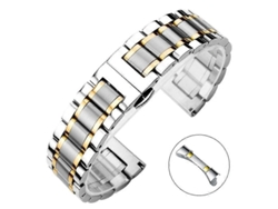 Pulsera de reloj Xdfind con cierre de mariposa en acero inoxidable macizo con cinco cuentas