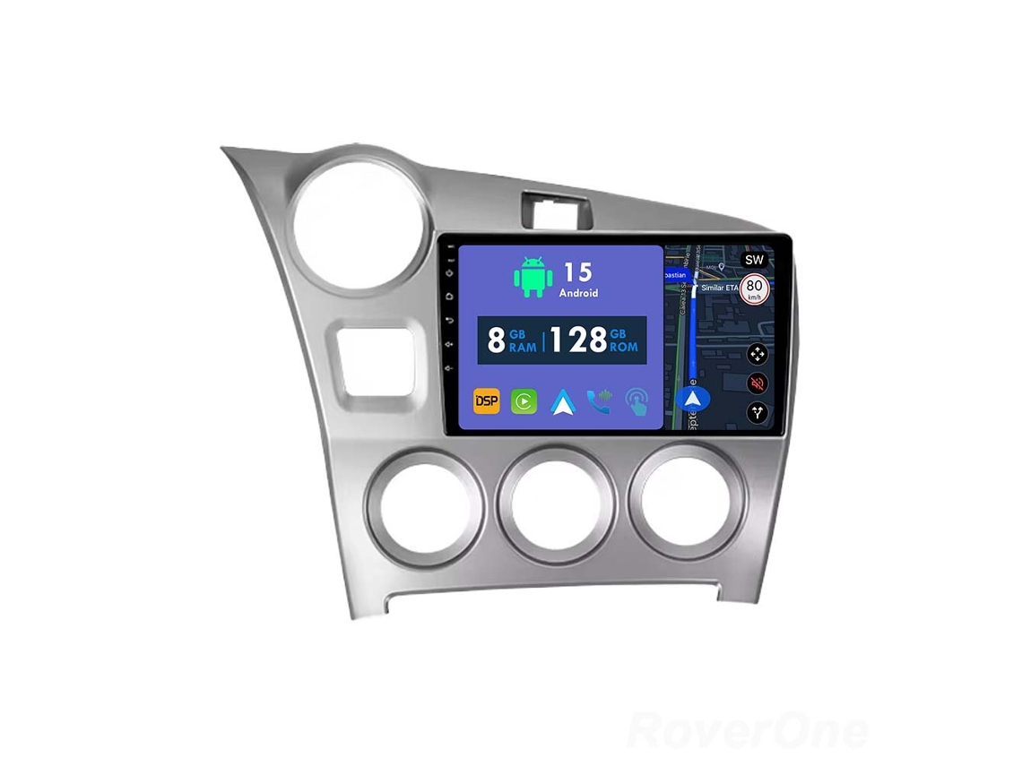 Coche Radio Android Auto Autoradio 8GB RAM 128G ROM CarPlay Navegación GPS Pantalla Táctil RoverOne para Toyota Matrix 2 E140 2008 - 2014