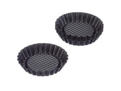 Encantadores mini muffins de tarta, moldes de acero al carbono sin revestimiento, perfectos para creaciones dulces y saladas, resistentes al calor.
