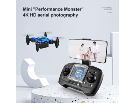 Mini dron plegable, avión portátil de altitud fija con cámara 4K (3 baterías - Duración de la batería: 10 min - dorado) YIZHOOD