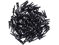 Juego de 200 pinzas de ropa portátiles de madera negra, ligeras, decorativas, para colgar fotos, duraderas, para manualidades, GOKOCO