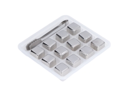 Juego De 12 Cubitos De Hielo De Acero Inoxidable Para Whisky Con Pinzas Y Caja Para Enfriar Bebidas En Un Bar.