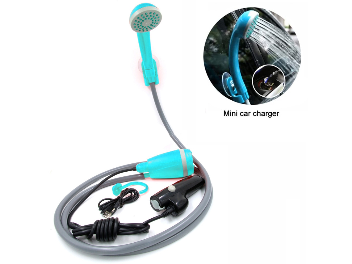 MEOIRUERY Ducha Portátil para Camping con Bomba Sumergible, Bomba de Agua para Ducha Exterior