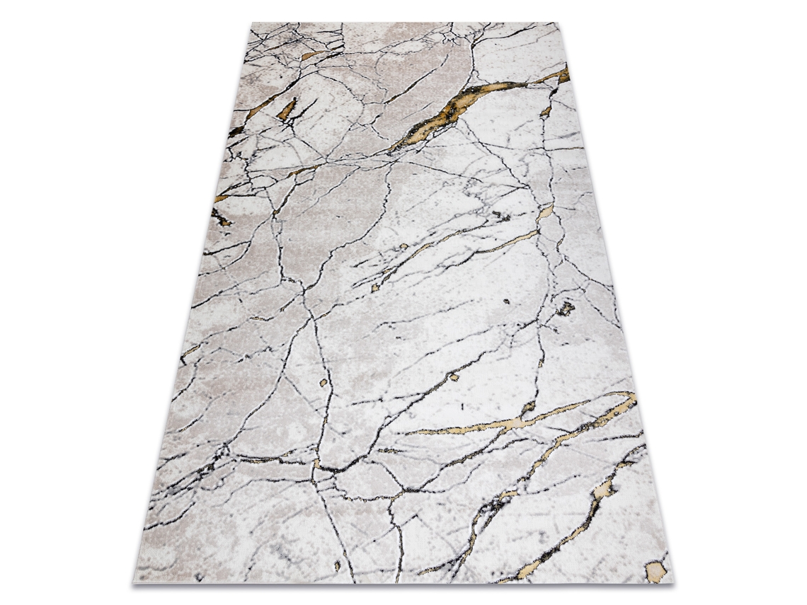Alfombra Gloss Moderno 529A 53 Mármol, Roca, Elegante, Glamour Marfil/Beige (140 x 190 cm)