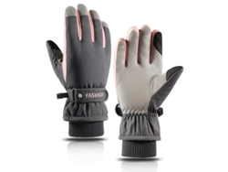 Guantes de invierno guantes de esquí cálidos e impermeables guantes cálidos para mujer guantes para pantalla táctil a prueba de viento cálidos y gruesos (gris) CHRONUS