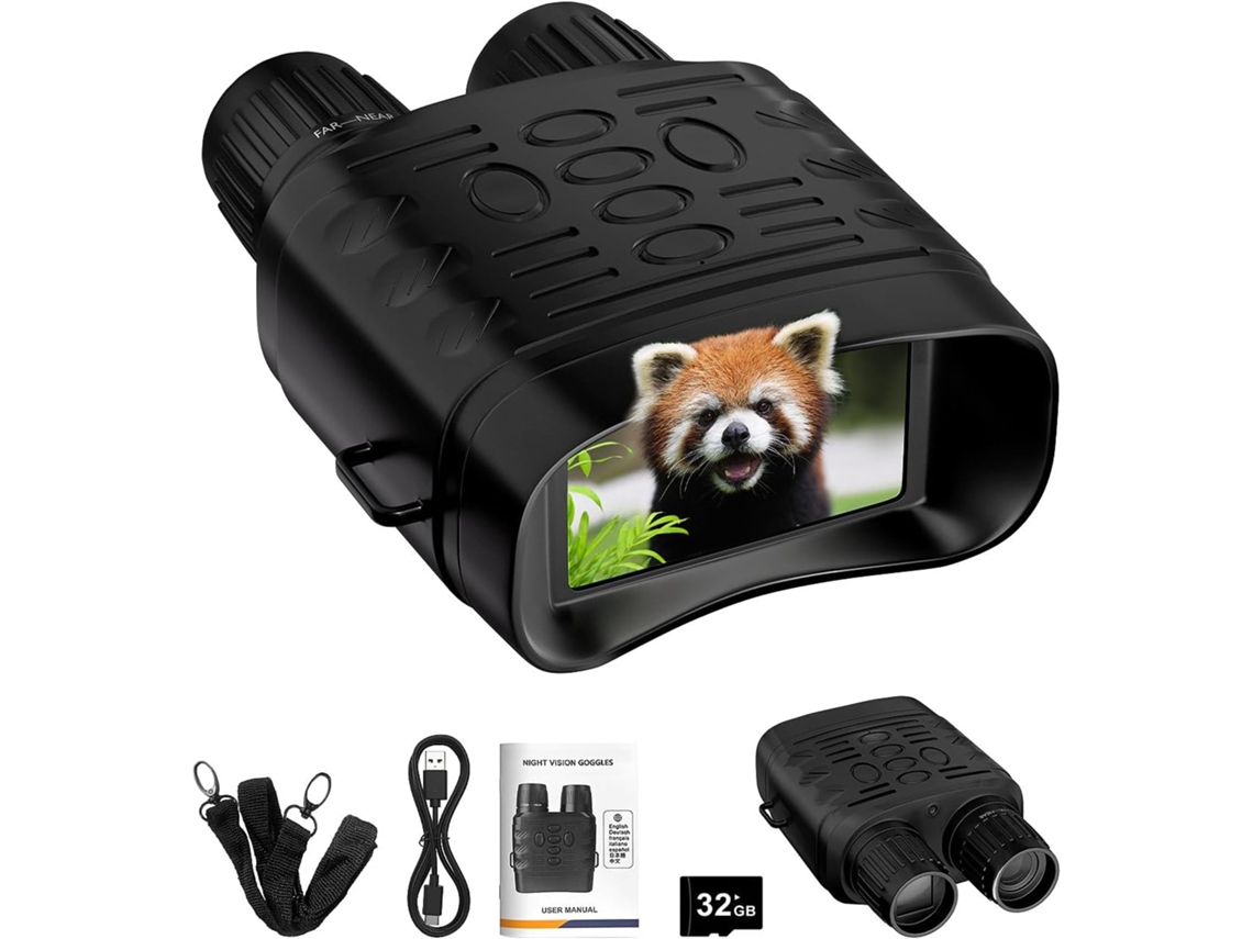Gafas De Visión Nocturna Para Adultos Con Fotos De 30 Mp Y Vídeo De 2,5 K, Zoom Digital De 6x E Infrarrojos De 850 Nm (negras)
