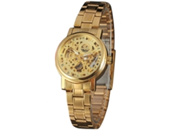Reloj Automático Mujer De Acero Inoxidable Correa Redondo Moda (oro)
