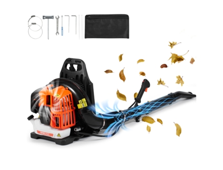 Soplador de Hojas Mochila VEVOR 52cc Soplador de Hojas de Gasolina de 2 Tiempos 480Cfm Volumen de Aire 175Mph