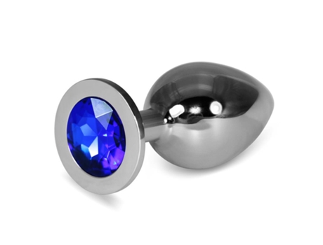 Plug Anal de Metal Rosebud Classic Con Joya Azul Oscuro Talla L LOVETOY