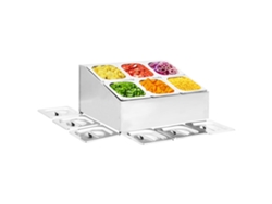 Soporte Gastronorm con 6 recipientes Gn 1/6 de acero inoxidable DKD HOME DECOR
