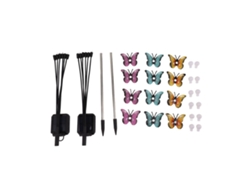 Juego De 2 Luces Solares De Jardín Con Forma De Mariposa Colgante, Led, Decorativas, De Hierro, Impermeables Para Exteriores.
