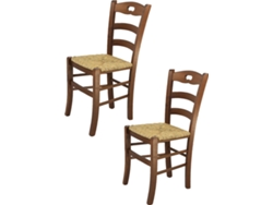 Conjunto de 2 Cadeiras T M C S Savoie (Castanho - 88x43x46 cm - Madeira)