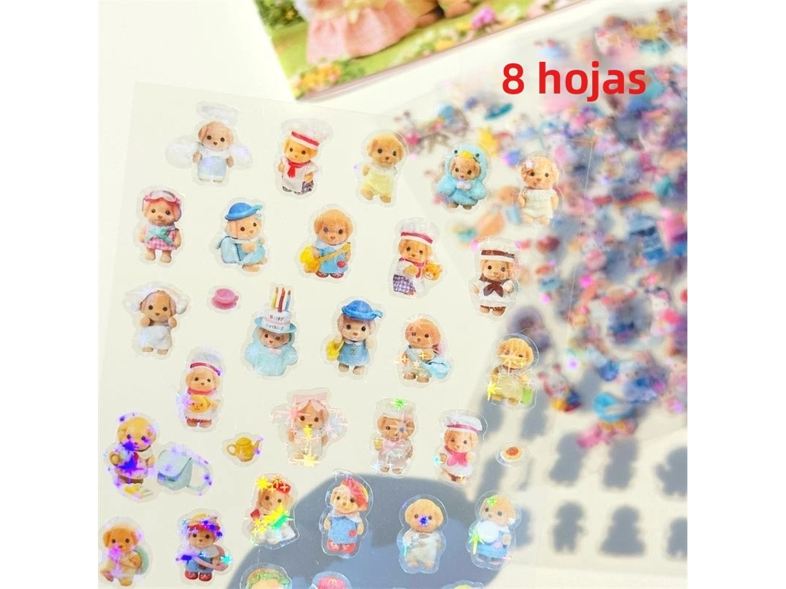 Mini Adesivos Fofos de Desenho Animado, Tema Família na Floresta, Adesivos Recortados MDUG
