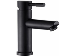 Grifo De Baño, Mezclador Para Lavabo, Cuerpo De Acero Inoxidable, Caño Redondo, Agua Fría Y Caliente Regulable.