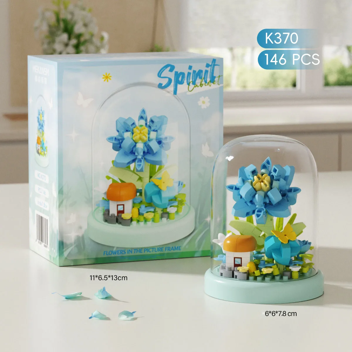 (k370) Adorno De Flor De Bloque De Construcción En Miniatura, Juguete Coleccionable, Regalo Para Niñas.