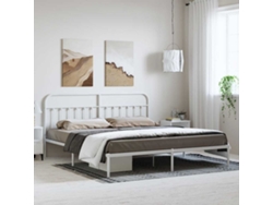 Estructura Cama Sin Colchón Con Cabecero Metal Blanco 183x213cm