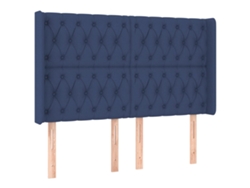 Cabecero de cama de tela azul con solapas Maison Exclusive (147 x 16 x 118 cm)