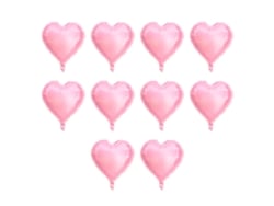 10 globos de aluminio rosas con forma de corazón de 25 cm (10 pulgadas) para decoración.