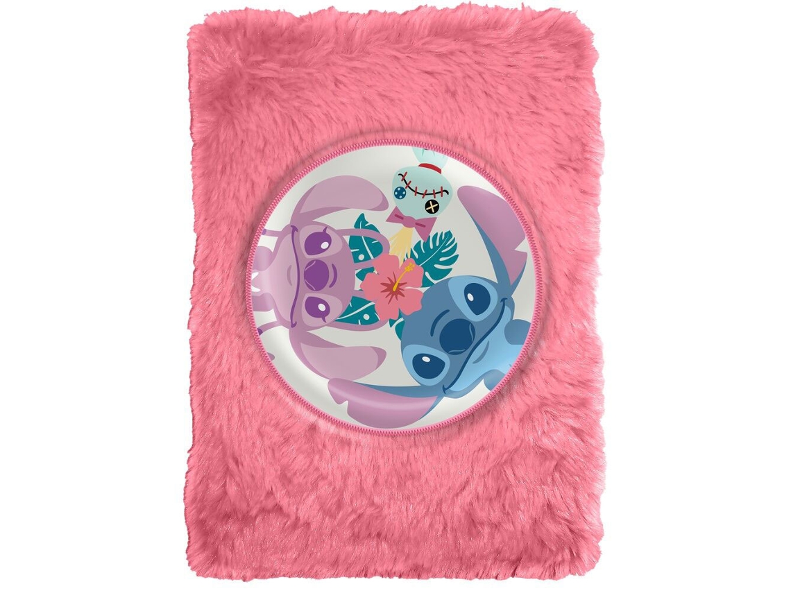 Caderno De Pelúcia A5 Disney Stitch Rosa St00081