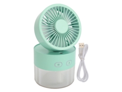 Humidificador con ventilador, funciona con pilas, 350 ml, plegable, con pulverizador de niebla y luz ambiental.