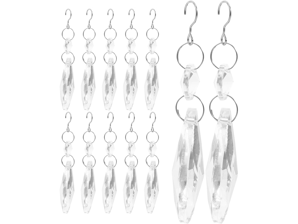 Atrapasueños De Cristal Con Cuarzo Transparente Para Ventanas, 12 Piezas, Adornos Colgantes De Cristales, Hermosa