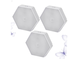 Juego De 3 Luces Nocturnas Led Cuadradas Con Sensor De Movimiento Para Pasillo, Armario Y Hogar.