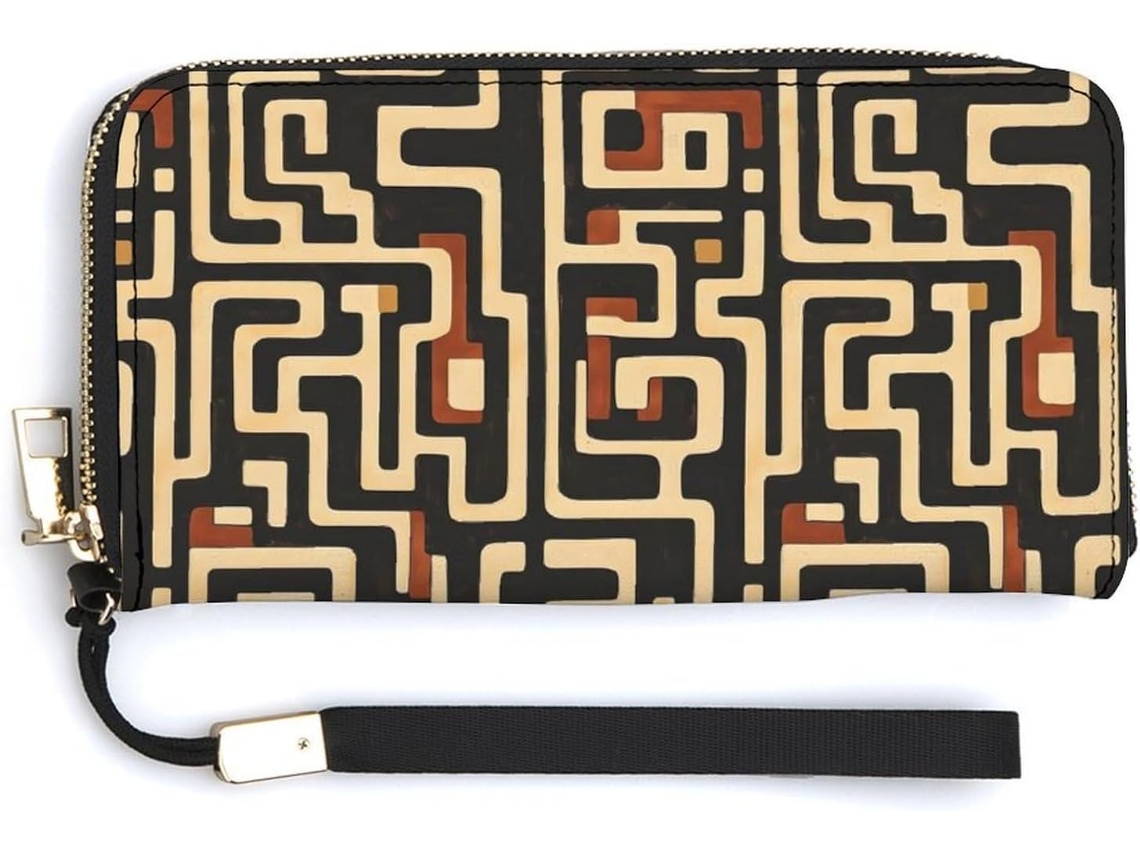 Cartera Cuero Con Cremallera Para Mujer Diseño Estampado