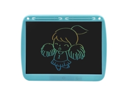 Tableta de escritura recargable de 15 pulgadas con línea colorida, tableta de escritura LCD con doble lápiz, tablero de dibujo para niños Mdug (azul)