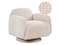 Sillón giratorio Beliani Aapua en tela color crema 82x72x74