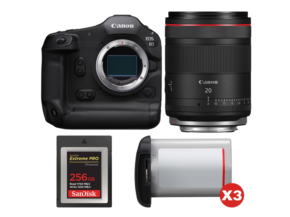 Canon Eos R1 + Rf 20mm F/1.4 L Vcm + 1 Sandisk 256gb Extreme Pro Cfexpress Type B + 3 Canon Lp-e19 + Ebook “20 Consejos Para Fotos Que Impactan”